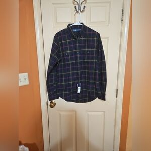 Mens Plaid Ralph Lauren Long Sleeve Button Up Size M NWT MSRP $98